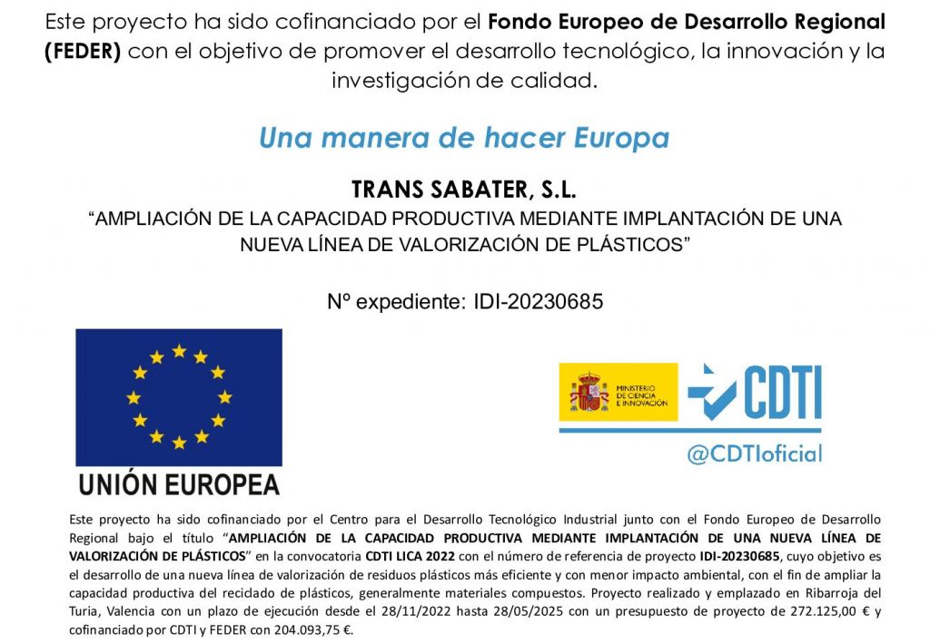 Publicitación FEDER_TRANS SABATER